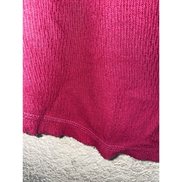 Free People Thermal Henley waffle Aztec Shirt L Pink Western boho hippie - Picture 6 of 10